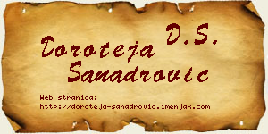 Doroteja Sanadrović vizit kartica